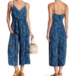 Free People Blue Floral Jumpsuit